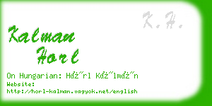 kalman horl business card